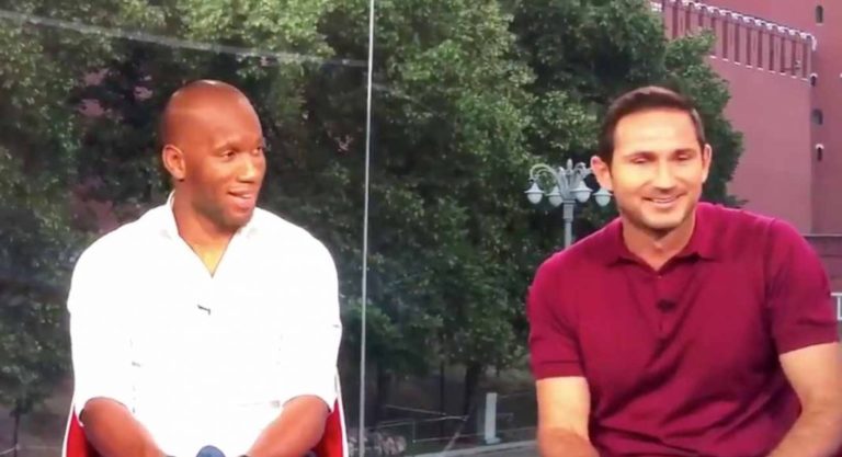 (video) drogba and lampard take the p*** out of former chelsea teammate live on the bbc