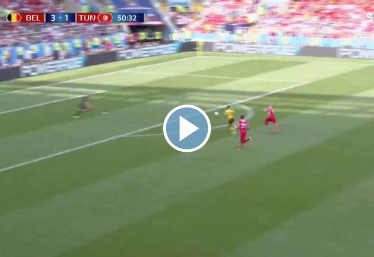 (video) eden hazard scores beautiful world cup goal for belgium vs. Tunisia