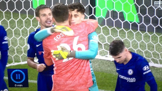 (Video): Kepa saves Chelsea at the death with stunning stop from inspired Foster