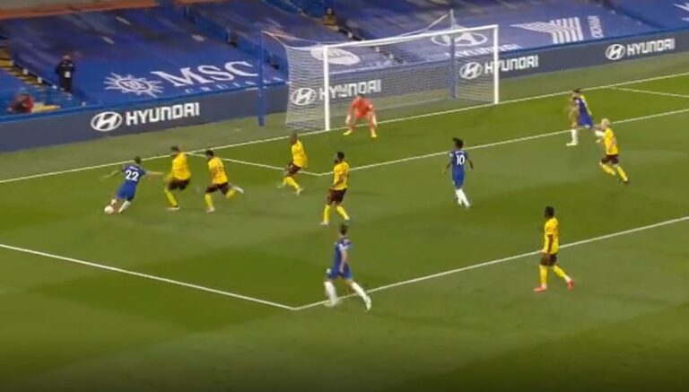 (VIDEO) – Willian penalty gives Chelsea 2-0 lead against Watford after stunning dribble from Pulisic