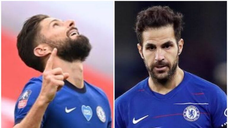 Fabregas reacts to Giroud’s performances in Chelsea 3-1 win against United