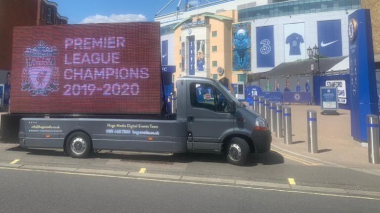(Photos) See why Liverpool fans hire ‘Champions’ van to appear outside Stamford Bridge ahead of Chelsea clash