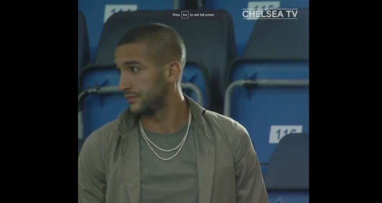 (VIDEO): Watch Worried Hakim Ziyech at Stamford Bridge tonight as he watch his teammates