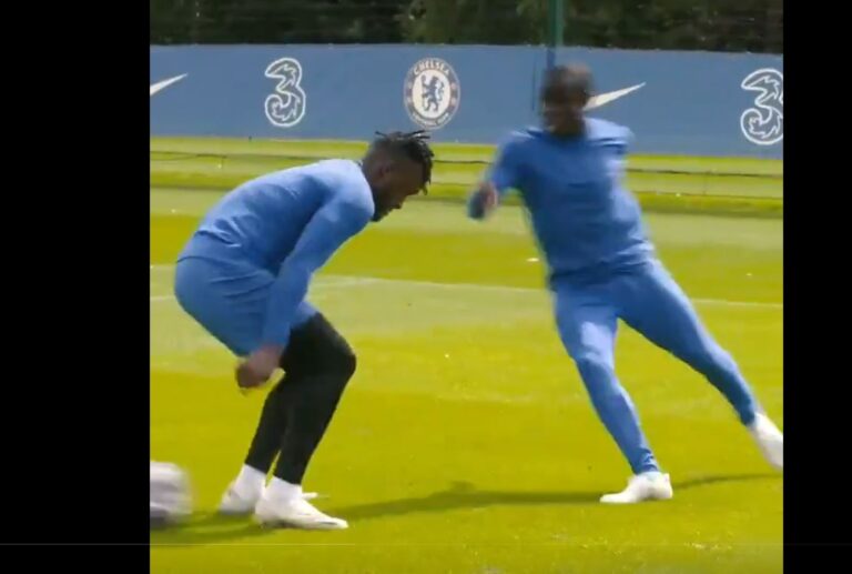(VIDEO): N’Golo Kante stuns everyone with training nutmeg