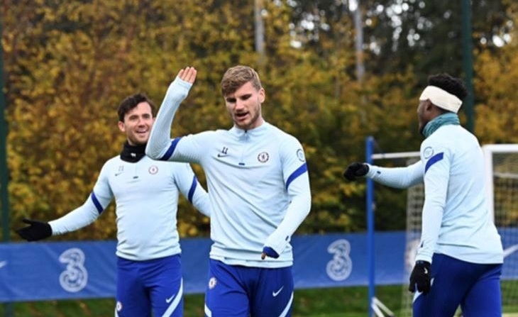 (Images): See how Chilwell embarrasses Werner in training