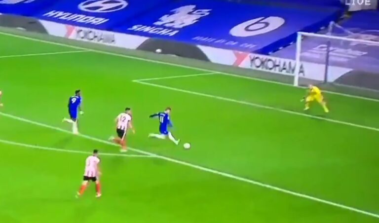 (VIDEO): Timo Werner uses electric speed to pounce on loose ball and score for Chelsea vs Sheffield United