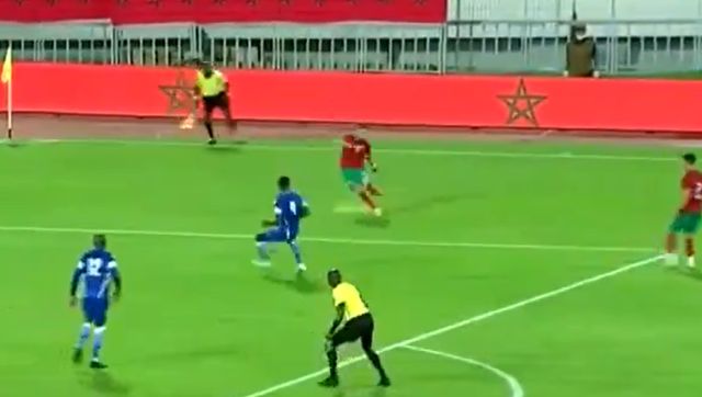 (VIDEO): Chelsea wizard Hakim Ziyech scores a great goal for Morocco from an impossible position