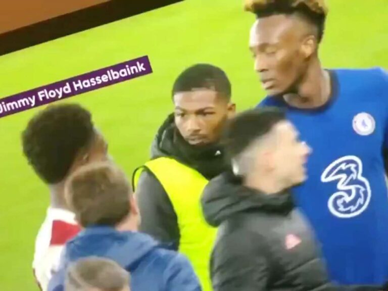 (VIDEO): What Tammy Abraham said to Bukayo Saka at full-time following Arsenal defeat
