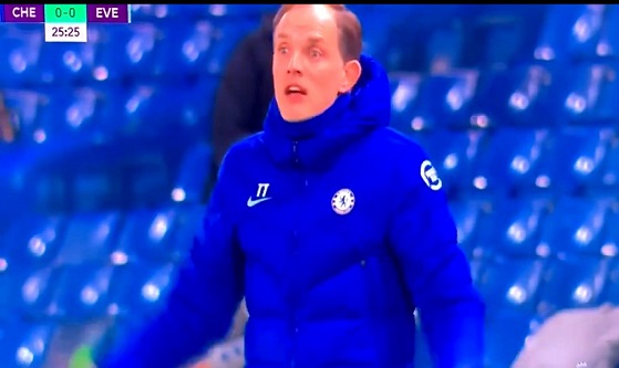 (Video): Watch how Thomas Tuchel shouts at Timo Werner during Everton clash