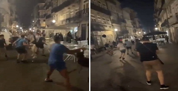 (Video): Big fights in Porto as Man City and Chelsea fans clash ahead of UCL final
