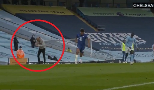 (Video) Watch Pep Guardiola’s reaction after Reece James destroyed Benjamin Mendy in city win