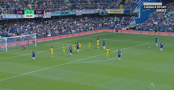 (Video): Marcos Alonso fires Chelsea to lead with a decent free kick