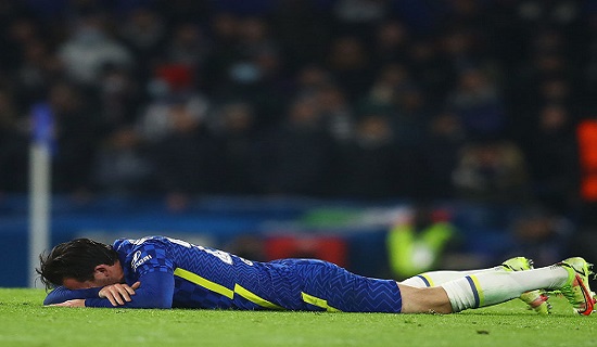 (Image): Ben Chilwell reacted as Tuchel confirms injury time frame for Chelsea star