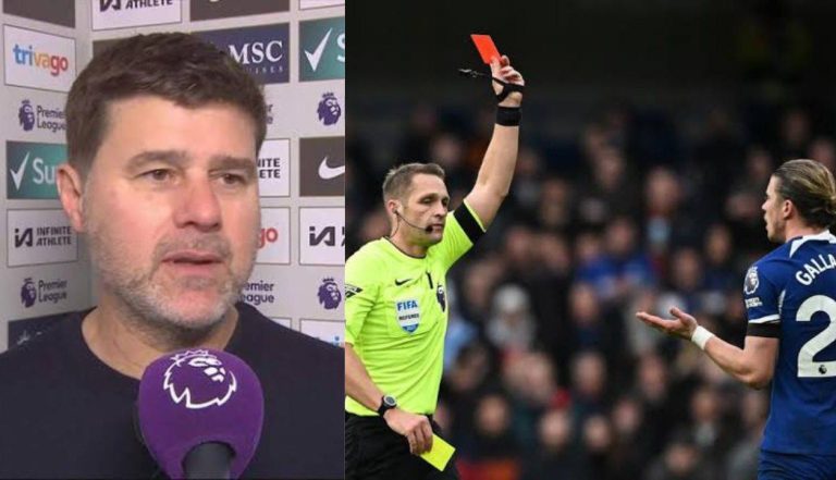 Mauricio Pochettino reveals secret talks with Chelsea players inside dressing room at halftime following Gallagher’s Red Card