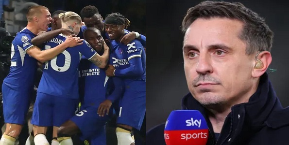 “I can’t stop loving him” “He’s a raw talents guy” – Gary Neville shocked by what Chelsea man did in 2-0 win over Tottenham
