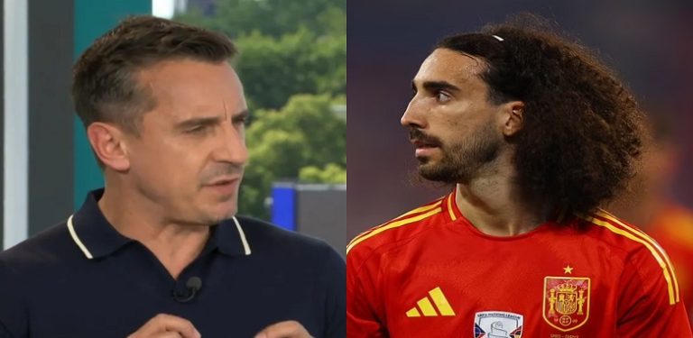 Marc Cucurella sends shock message to Gary Neville ahead of Spain vs England Euros final