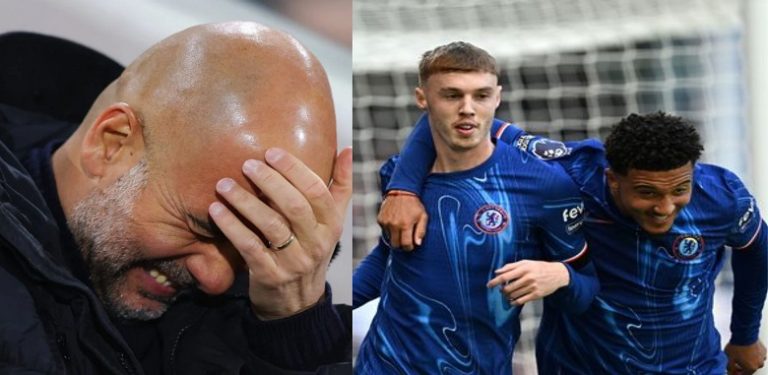 “Both at Chelsea now” –  Pep Guardiola reaction says it all after Cole Palmer and Jadon Sancho transfers