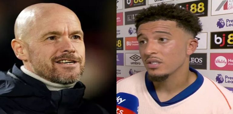 “He cooked us” – Man United fans send clear message to Erik ten Hag after Jadon Sancho’s debut for Chelsea