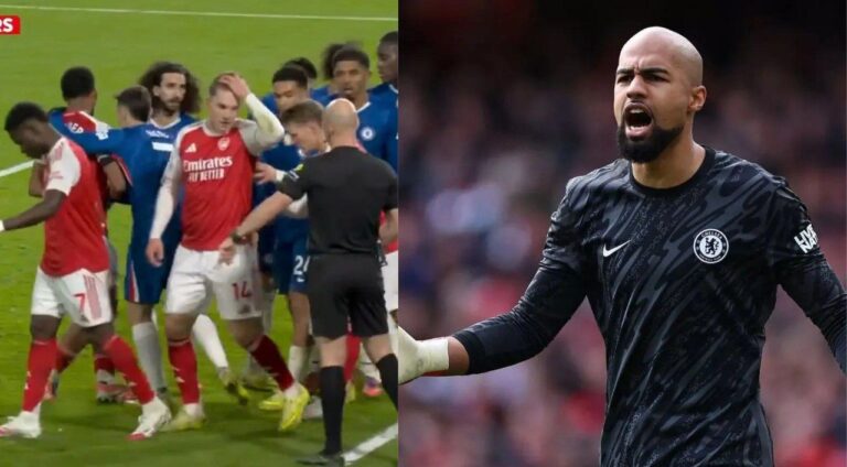 “He also deserves a red card” “That’s a cheat from Anthony Taylor” – Robert Sanchez on heated incident between him and Arsenal star